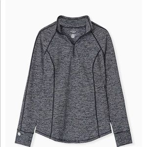 DARK GREY SPACE-DYE HALF-ZIP FRONT ACTIVE PULLOVER